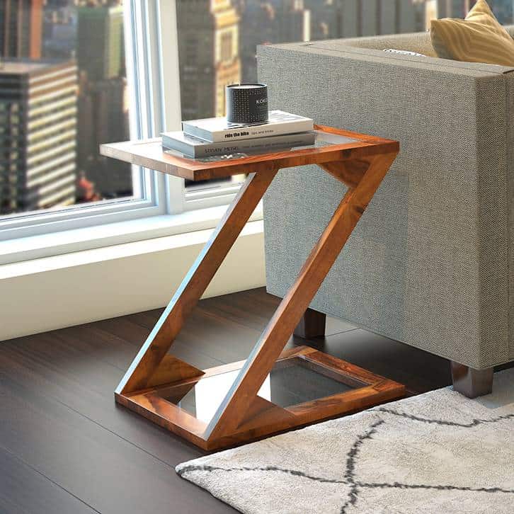 wooden living room end table for living room design and decor