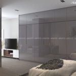 Glossy floor to ceiling wardrobe for wall