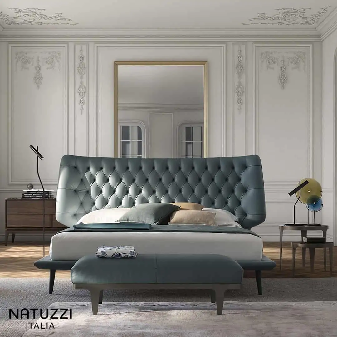 Natuzzi grey bed