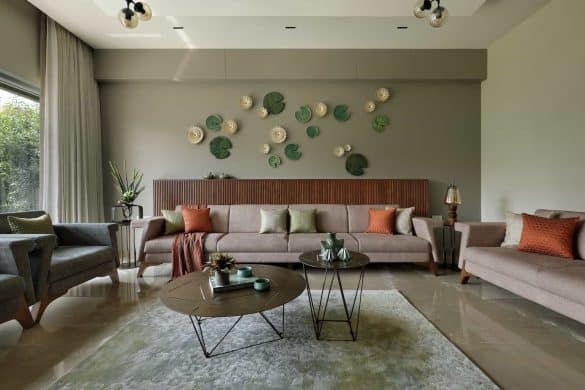 home design interior bedroom usinestudio living room decor with green wall and long grey couch
