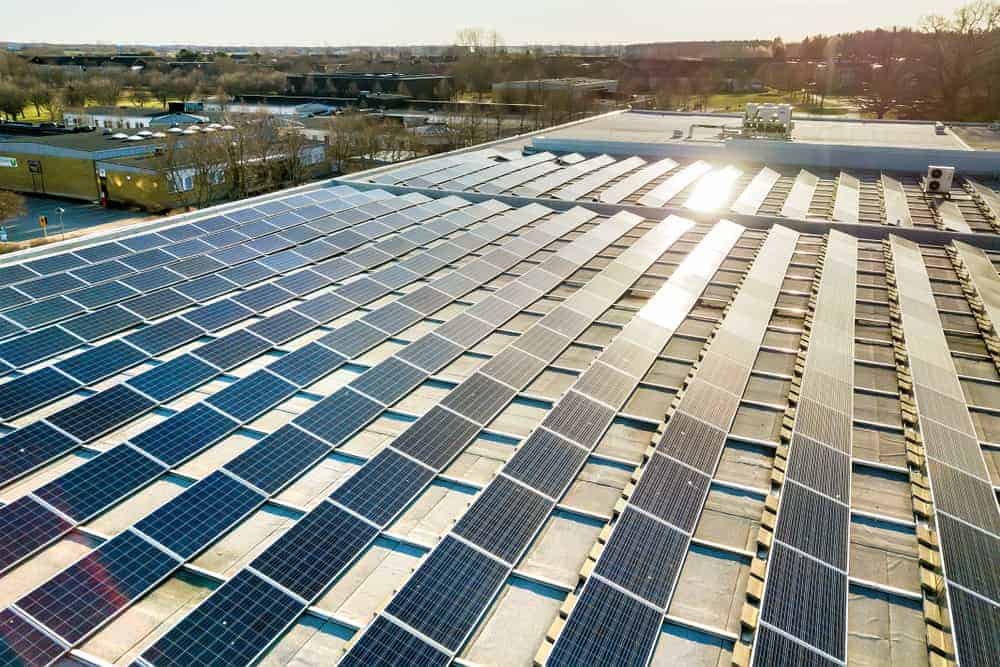 solar panels on roof of home with working and installation