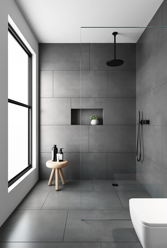 59 Bathroom Tile Designs That We Are, Black Bathroom Tiles Design
