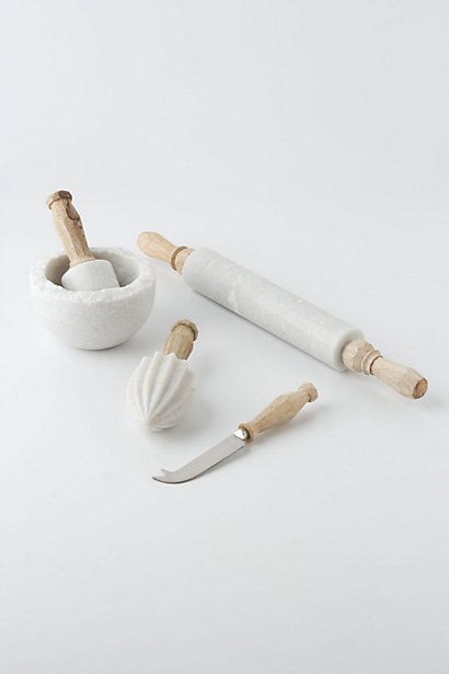 Kitchen tools rolling pin lemon squeezer and knife