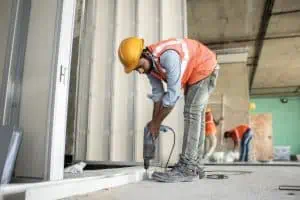 drywall installation in progress