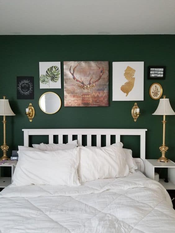green cladding with a white bed