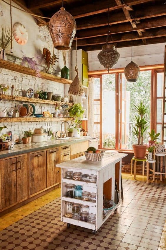 bohemian kitchen interior
