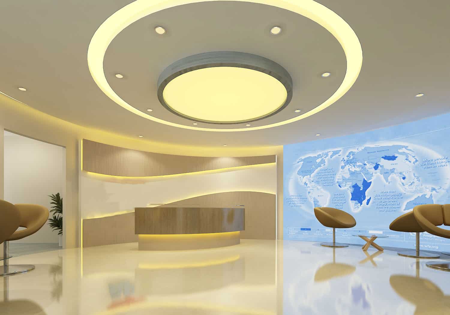 stunning office space with chairs and false ceiling designed by top interior designers in mumbai in best interior design firms