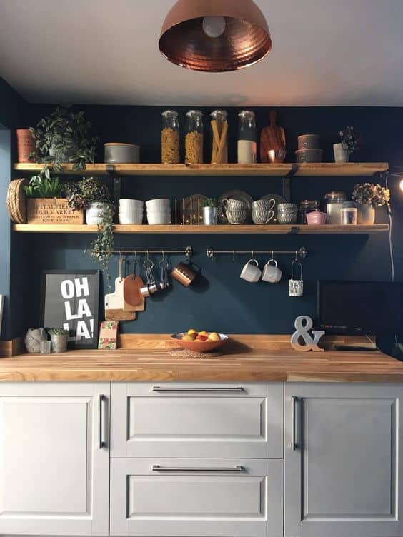 open shelving for kitchen modeling