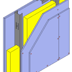 Twin frame PB-PB acoustics-board for drywall design