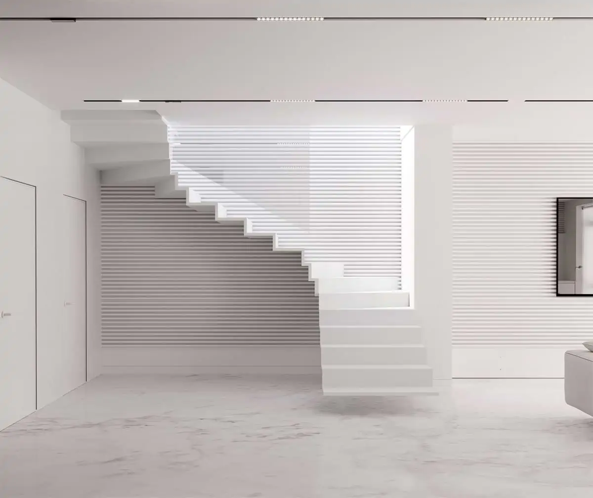 white stair design