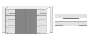 salice glow+ overlapping sliding door system for wardrobe