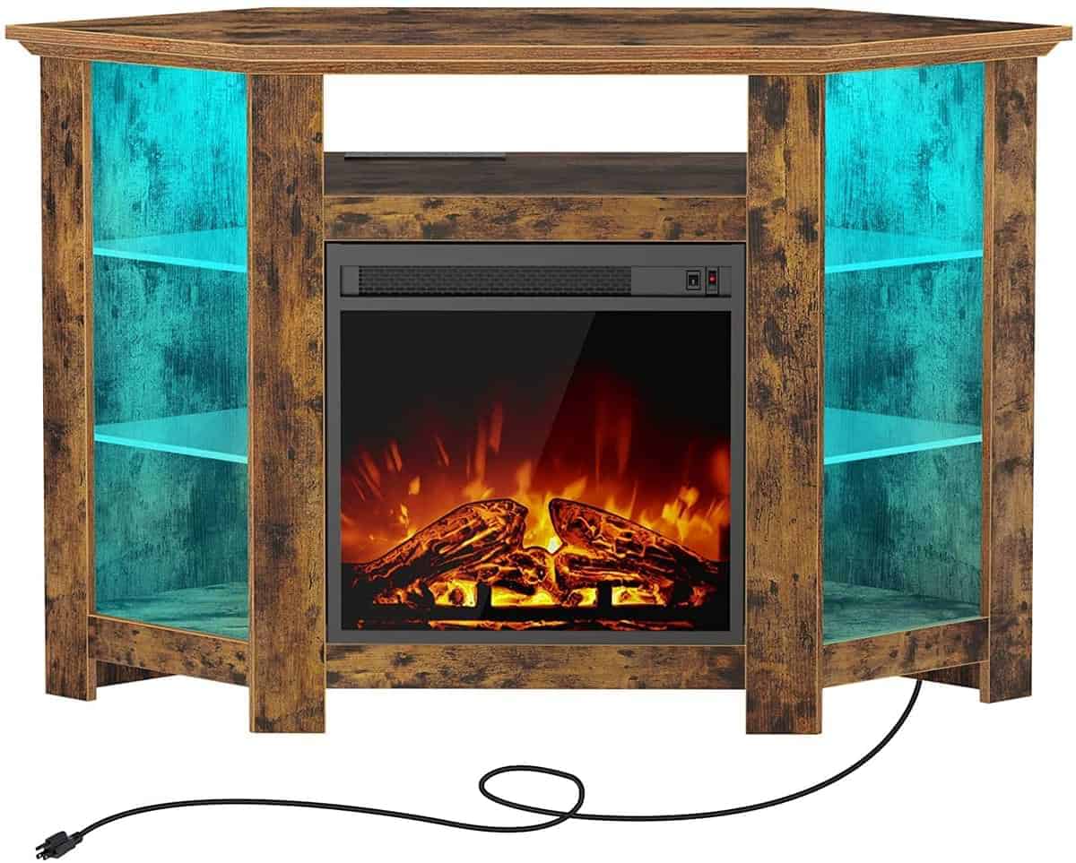 Luxury tv stand with fireplace