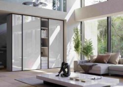 salice glow+ overlapping sliding door system for wardrobe