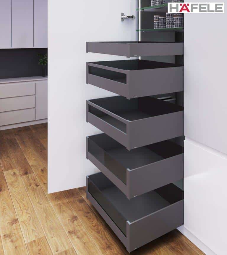hafele smart pull-out drawers systems for kitchen storage