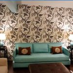 wallpaper design on living room drywalls