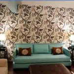 wallpaper design on living room drywalls