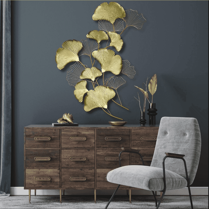 Gingko Leaves Golden Wall Decor