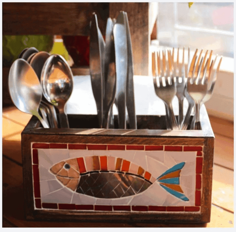 Cutlery Holder (Glass Mosaic)