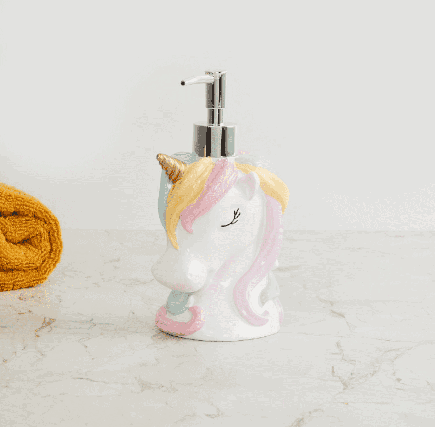 Slate Unicorn Patterned Soap Dispenser