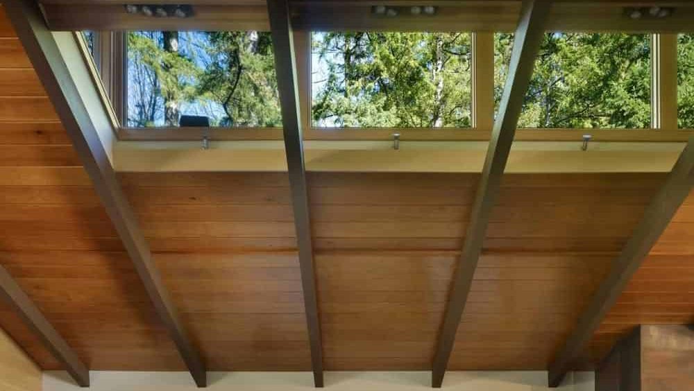 skylight in wooden villa