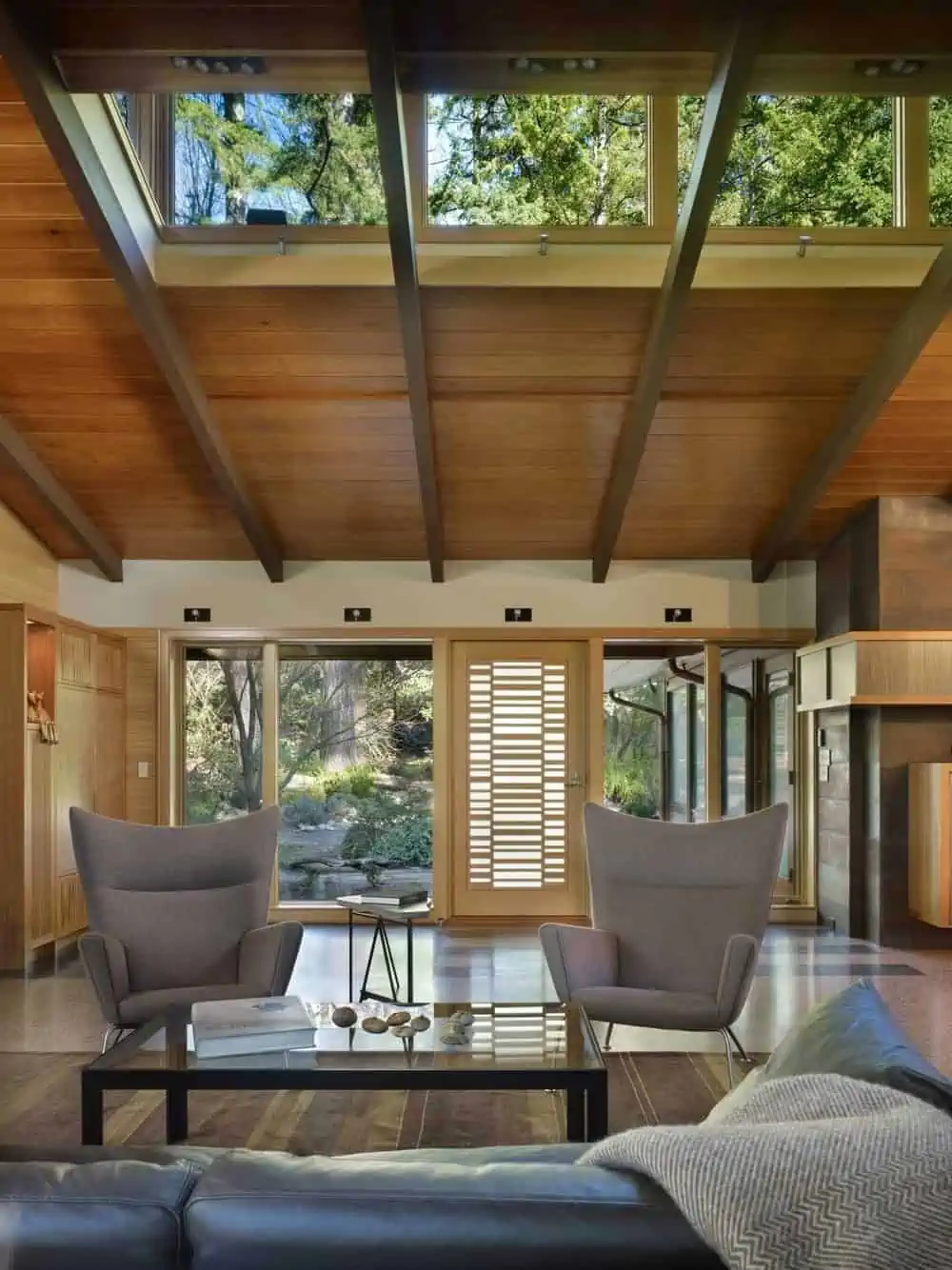 skylight in wooden villa