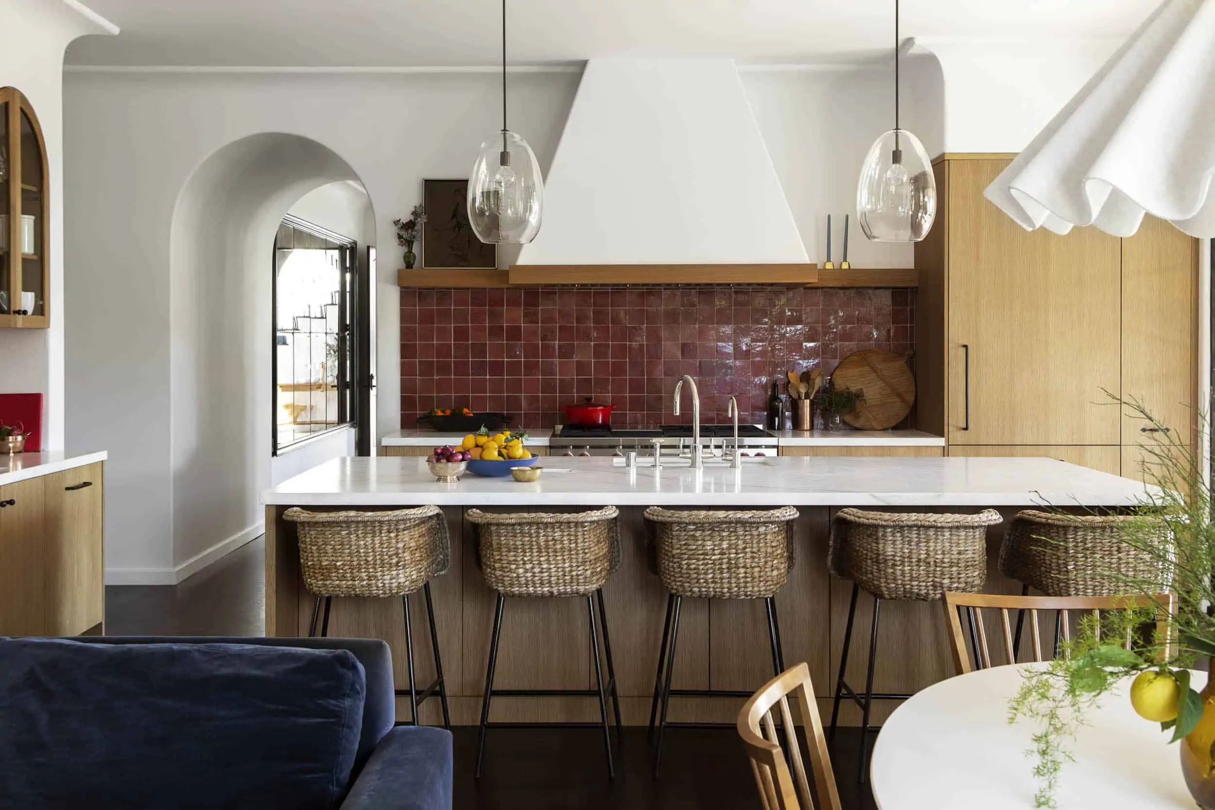 maroon coloured contemporary tiles for kitchen walls