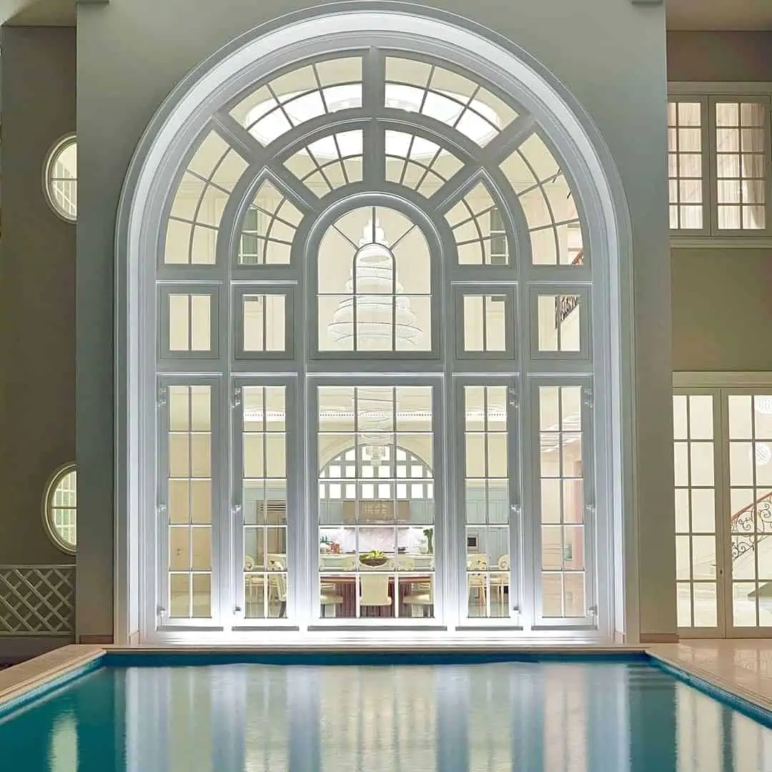 giant arching glass wall