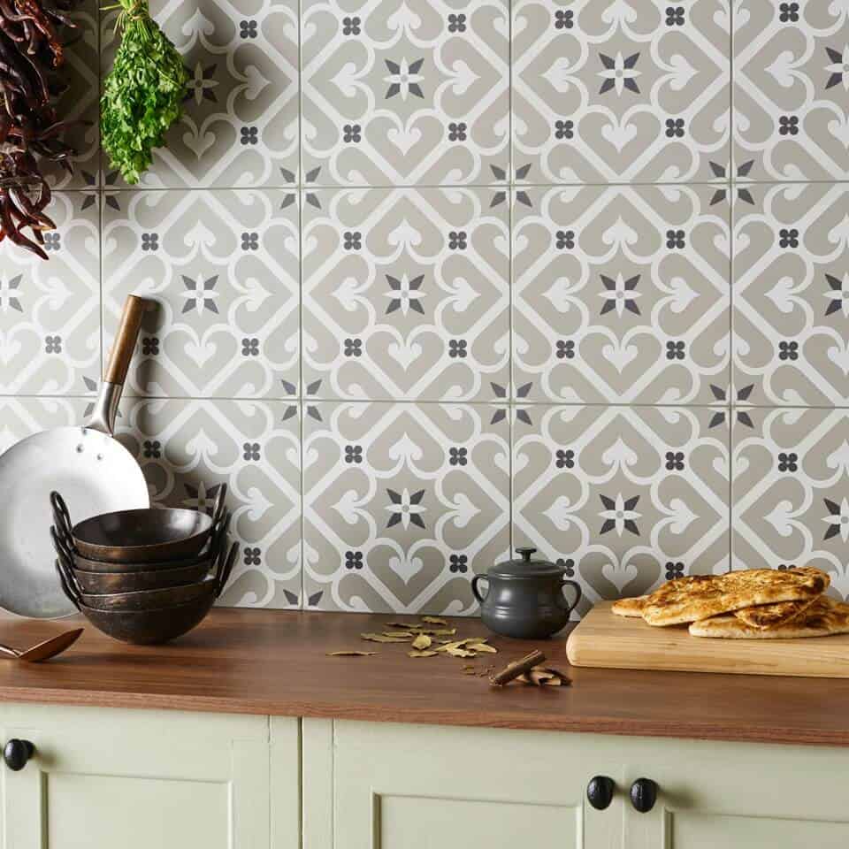 patterned tiles for contemporary kitchen design