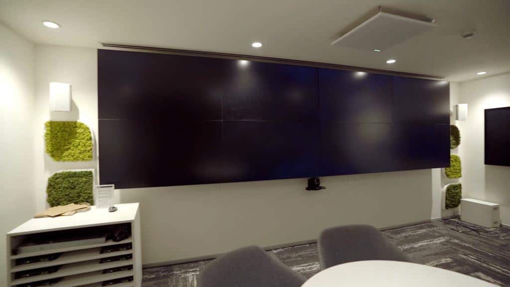 TV loading on Gyproc Drywall at Group M office by eleganz interiors private limited - interior turnkey contractors in mumbai