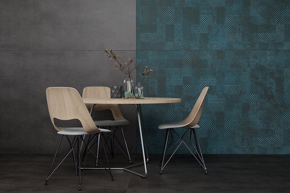 Nitco Moda Blue Glazed Vitrified wall Tiles design for kitchen