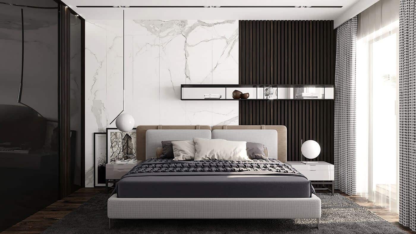 Feature walls draw the eye interior bedroom colour