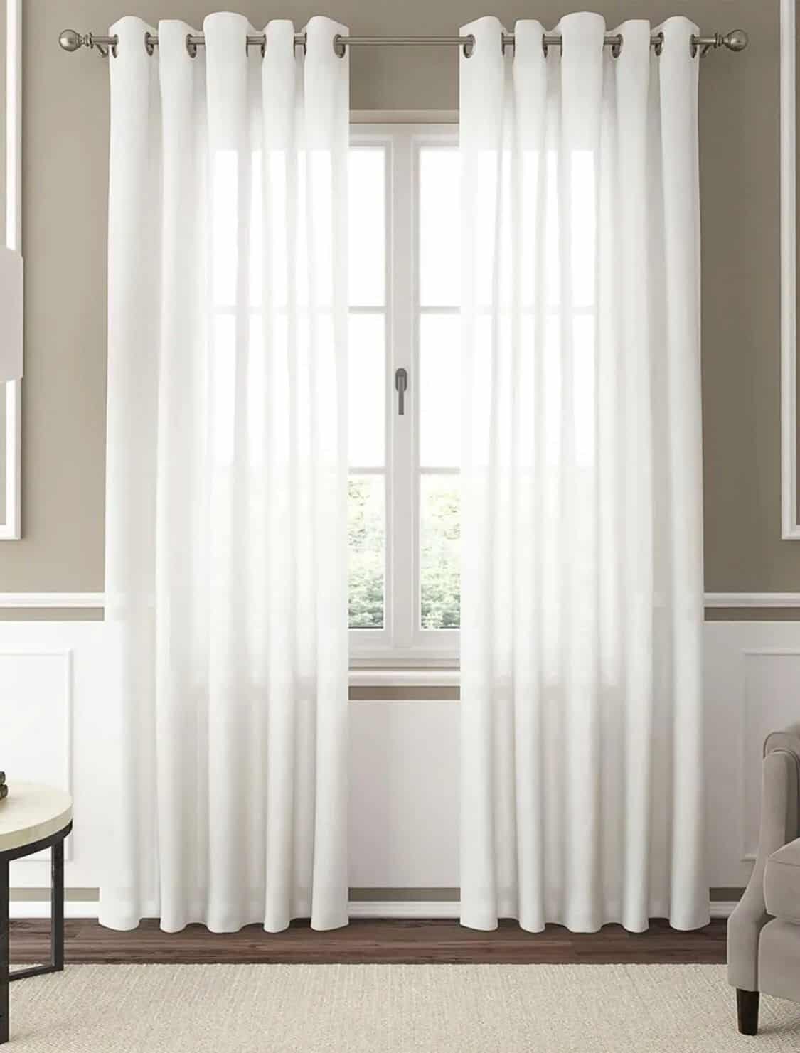 white drapes for a white window