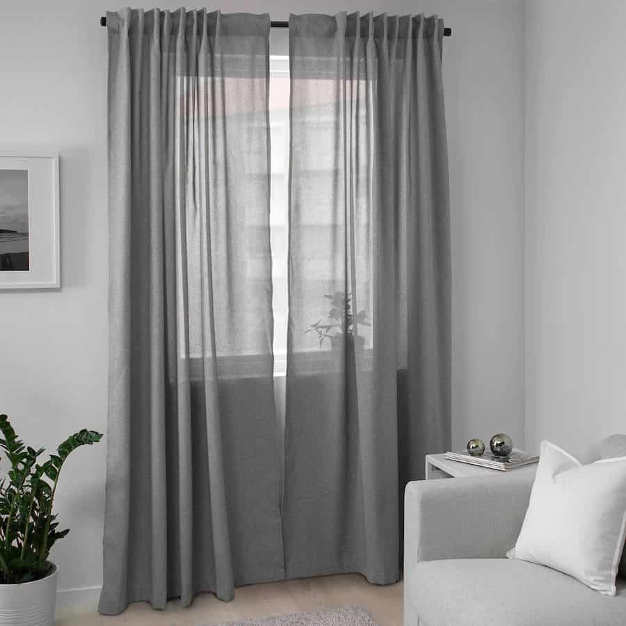 Grey sheer drapes for living room 