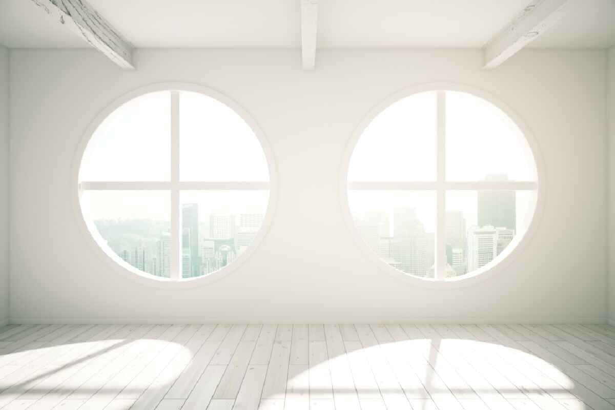 Twin round windows