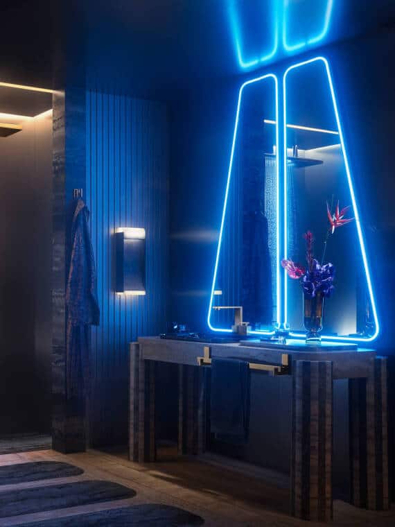 Bathroom concept featuring the AXOR Universal Rectangular accessories, modern bathroom design