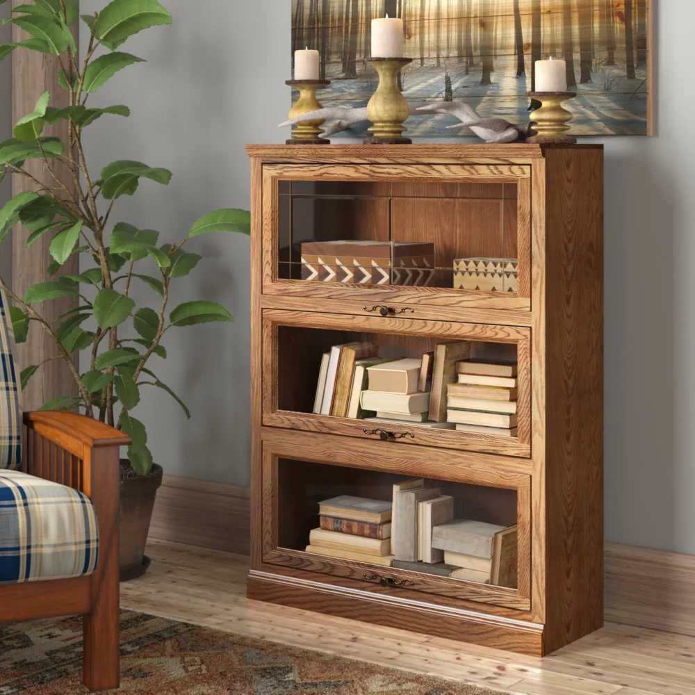 wooden textured barrister bookcase for your drawing room