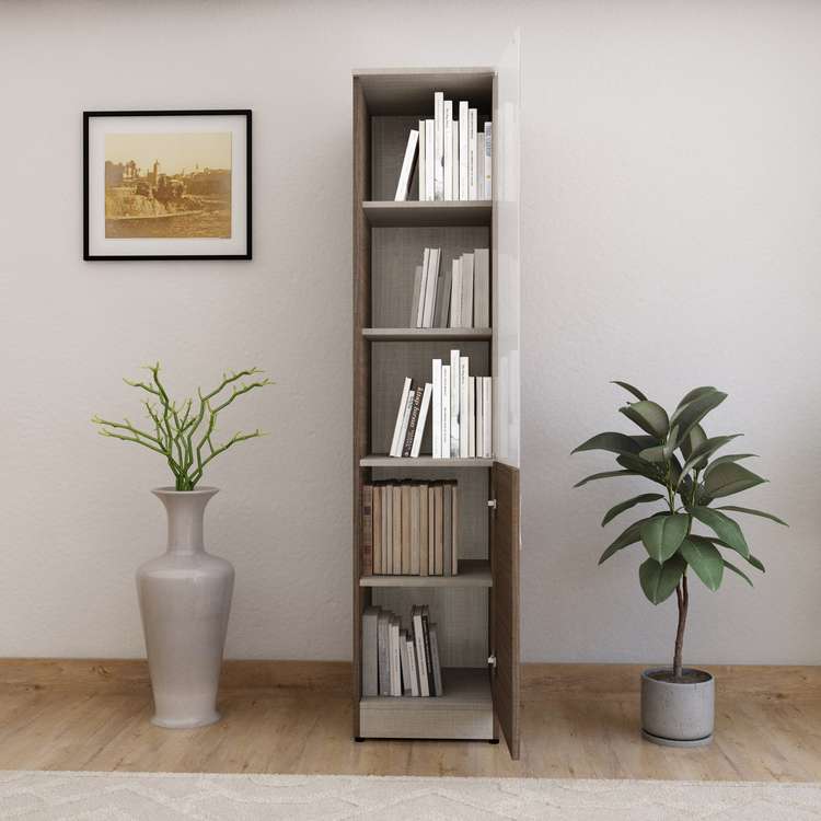 brown straight bookcase, articles, indoor plants
