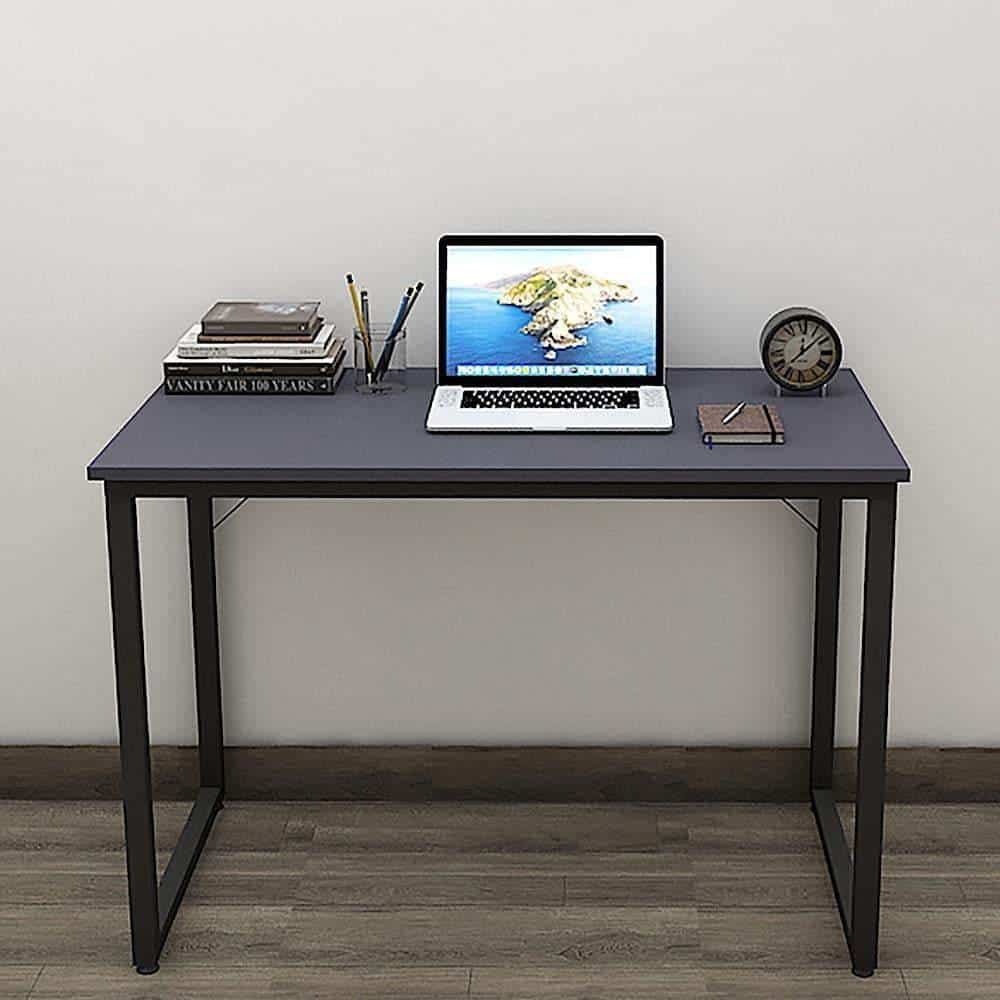 slate gray furniture, laptop, black frames