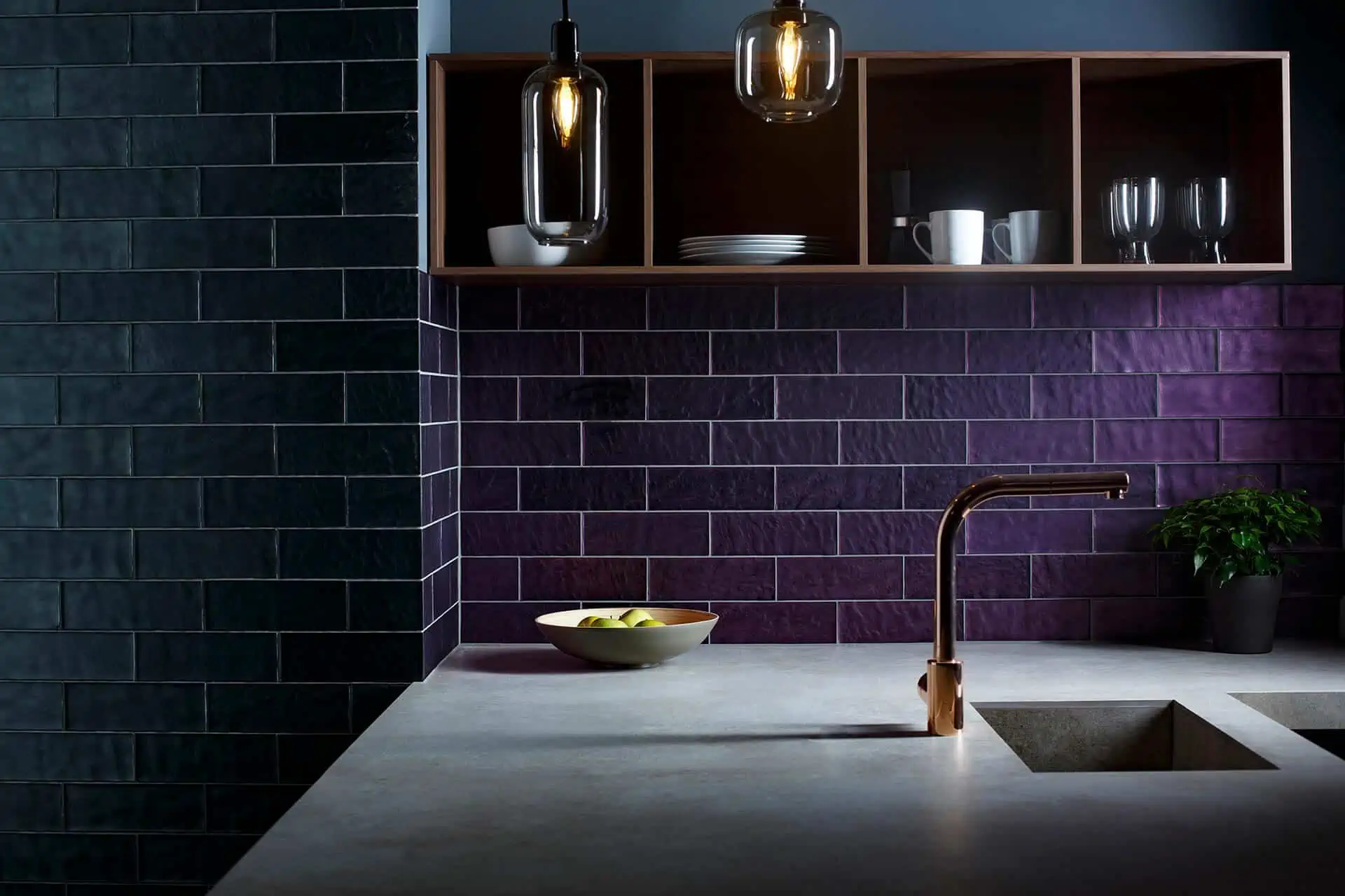 aubergine decorative tiles