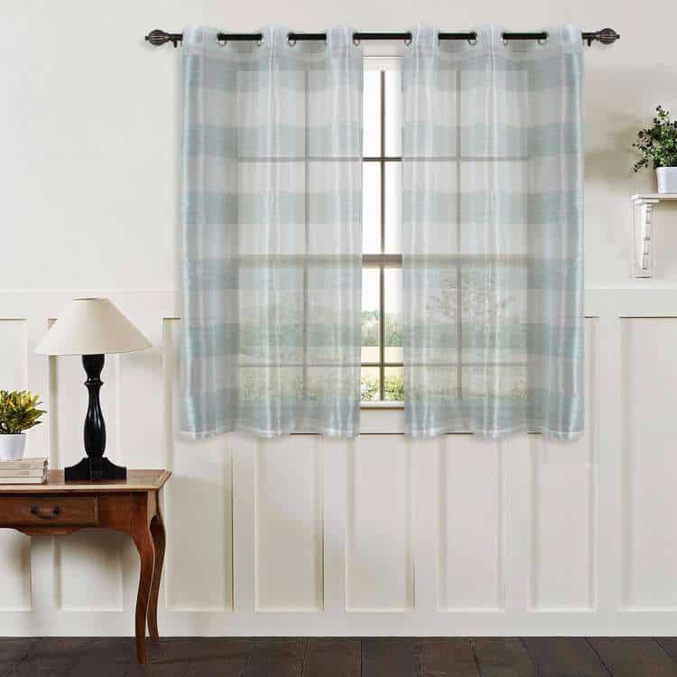 Blue sill drapes for living room