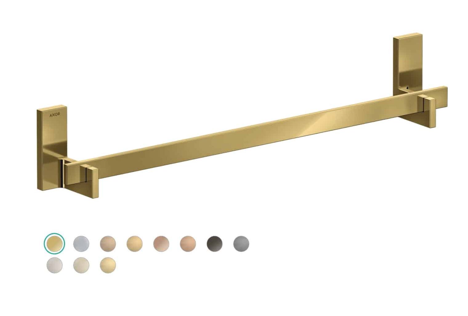 AXOR Universal Rectangular Bath towel rail in polished gold optic finish; axor bathroom accessories