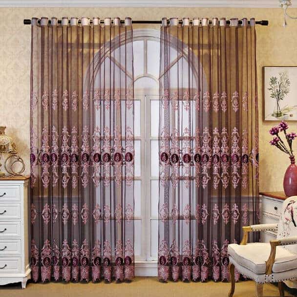 Pink lace curtain 