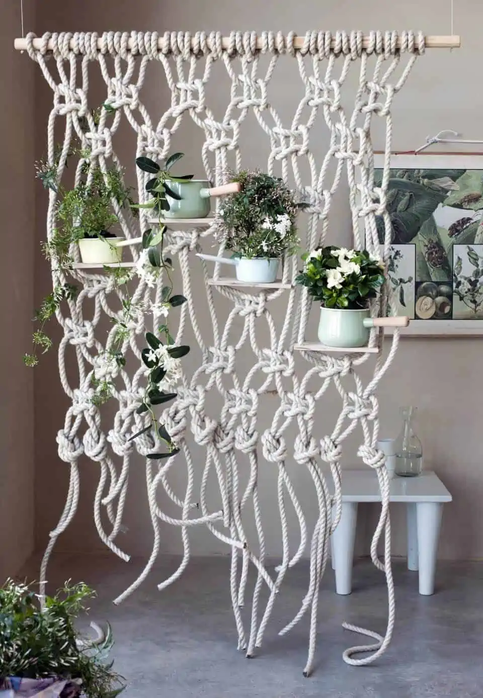 eccentric twisted rope plant décor inspiration