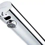 SCHELL MODUS E wall mount tap - affordable automatic sensor tap & draw off fittings for modern washbasin in chrome finish