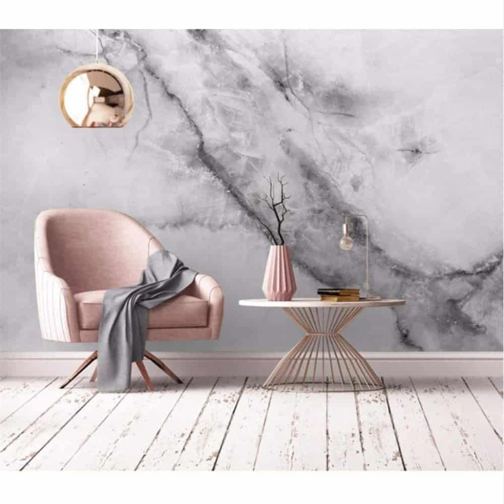 beautiful accent wall with pink furniture italian marble and flooring design