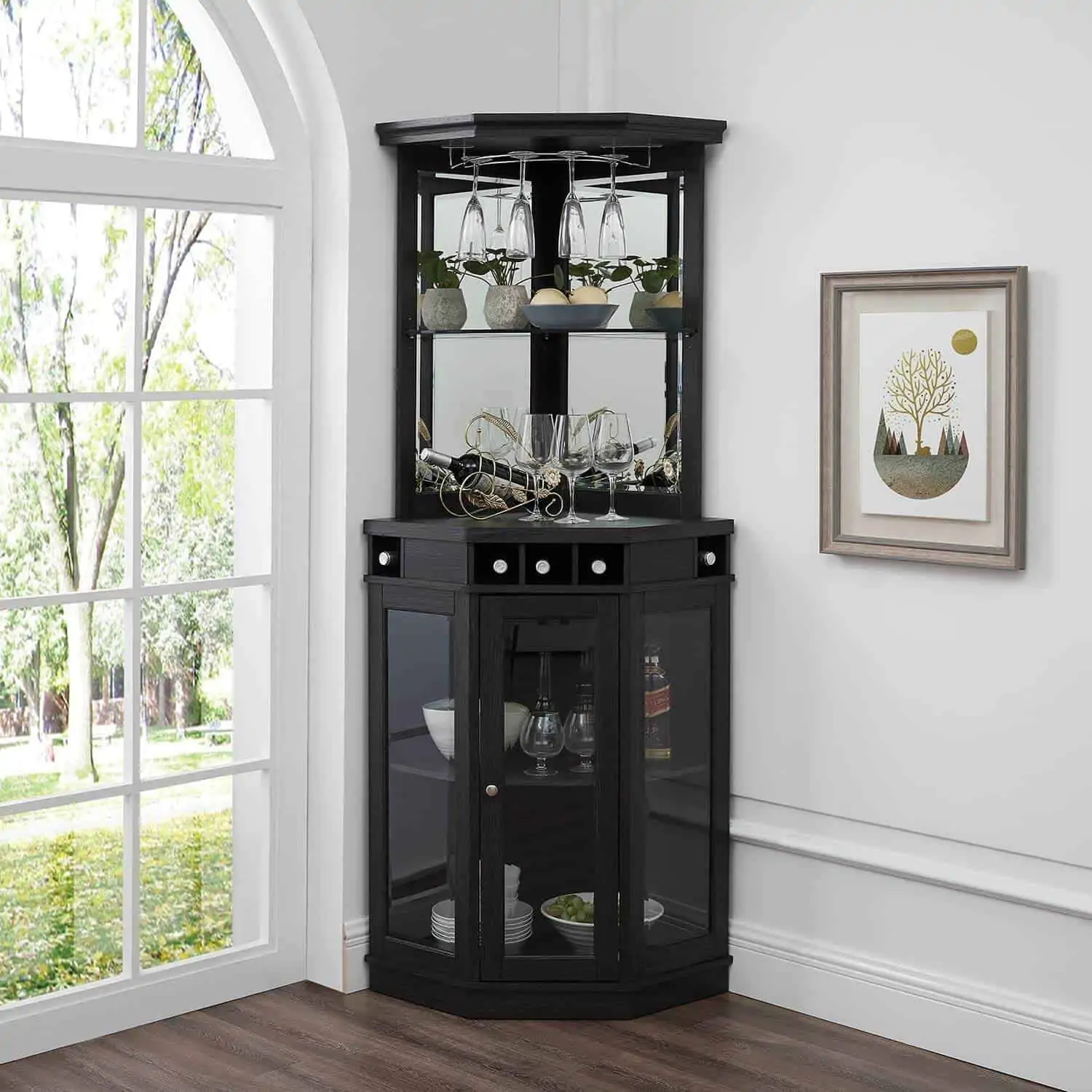 Corner mini in home bar design idea