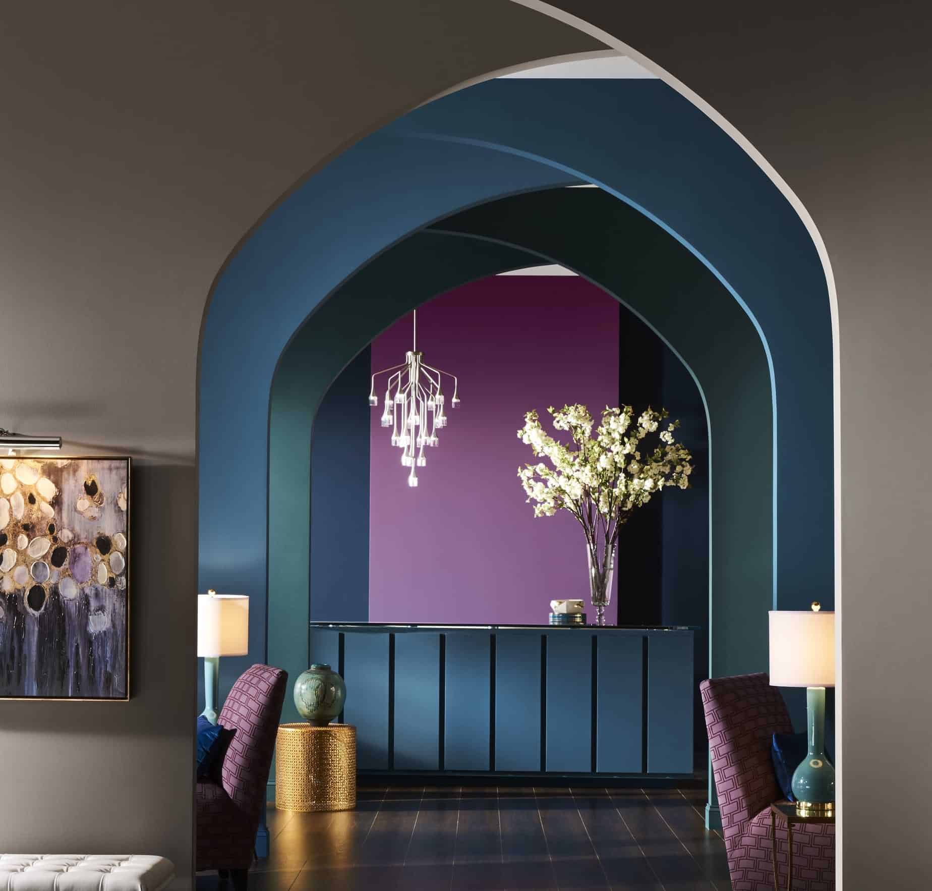 Beautiful entryway in analogous colour scheme