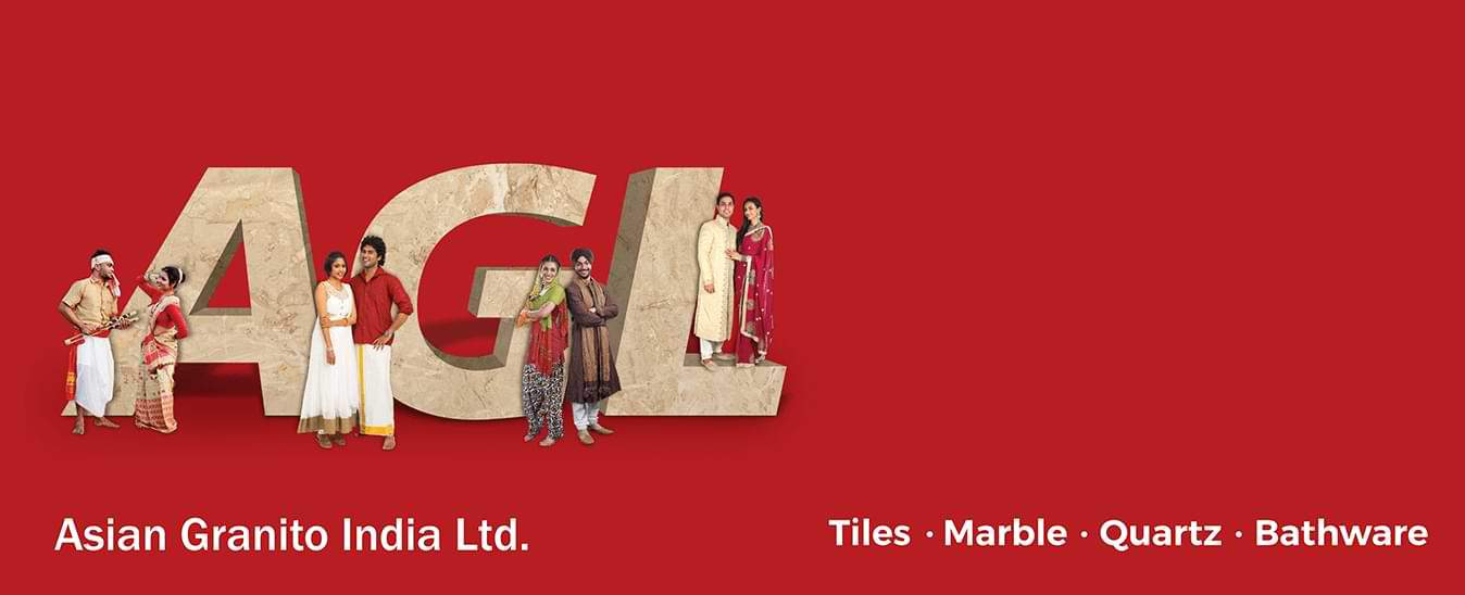 AGL Asian Granito image banner in red colour with brand logo in light brown colour