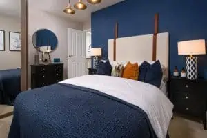 dark blue bedroom