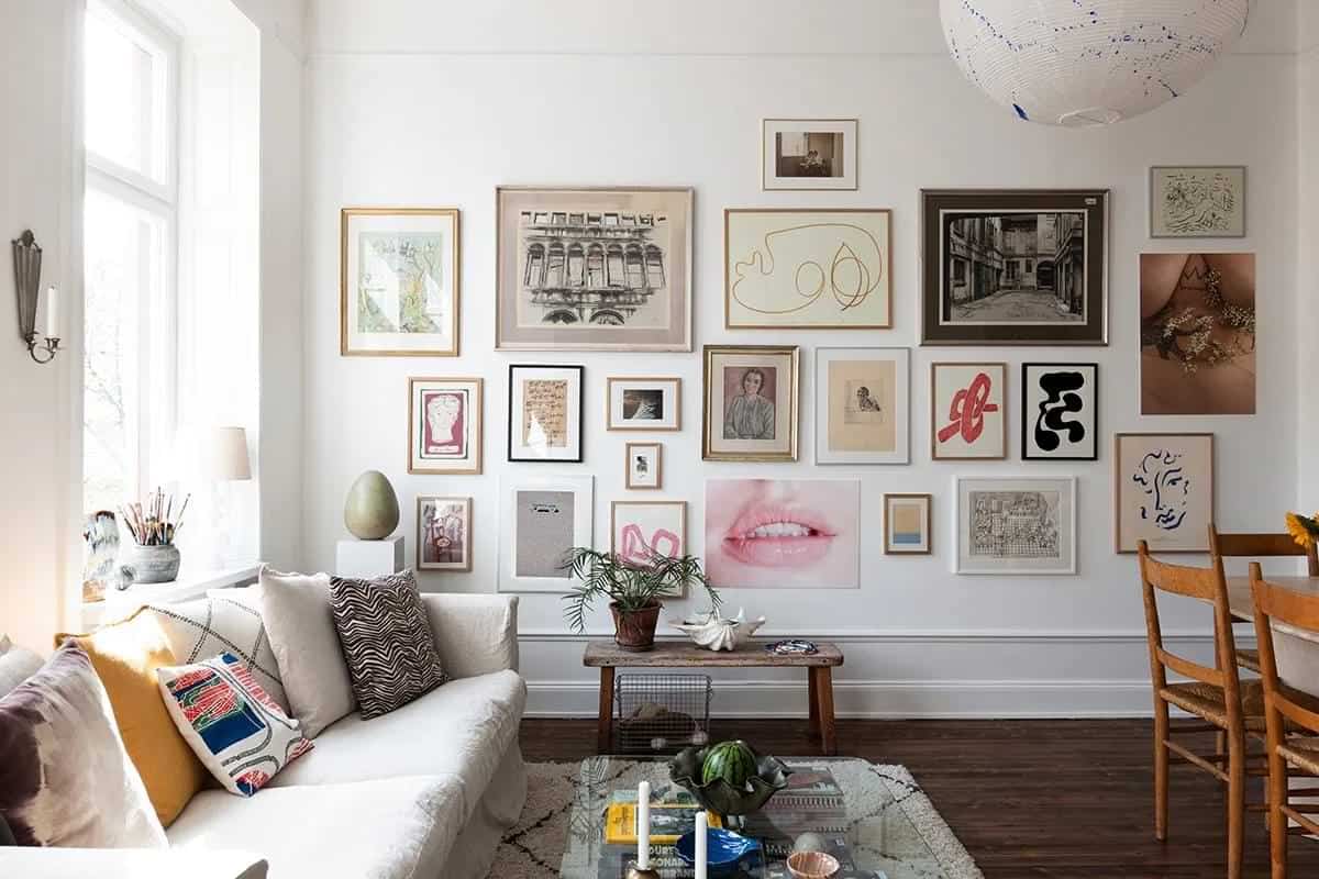 Gallery wall for white home walls